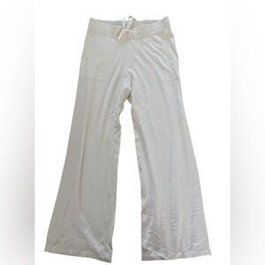 Splendid Off White Wide-Leg pull up knit Pants, two pockets size M